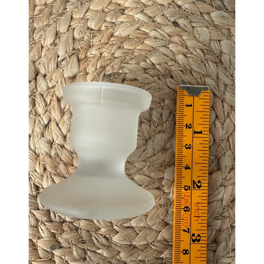 Frosted glass candle holders, vintage Art Deco, set of two - Picture 7 of 7
